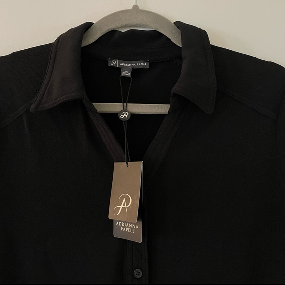 NWT - Adrianna Papell Women’s Stretch Knit Button-Up Shirt - Size Medium - Picture 4 of 8